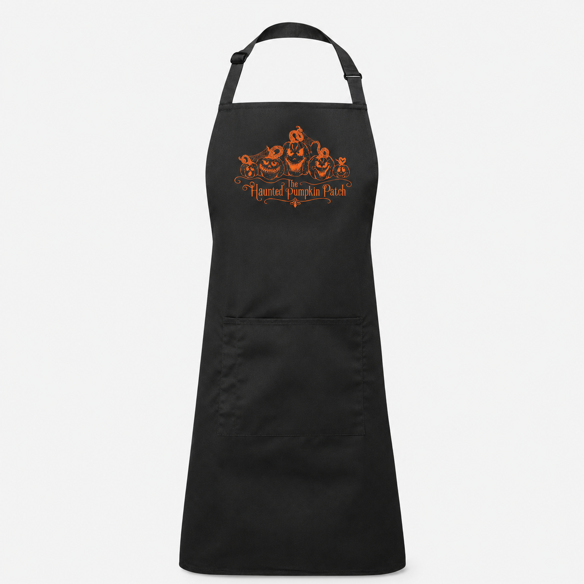 The Haunted Pumpkin Patch Artisan Apron — Lights Out Black