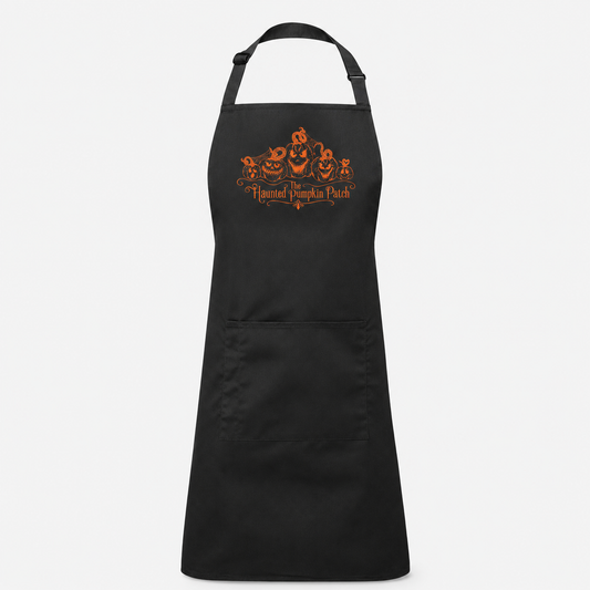 The Haunted Pumpkin Patch Artisan Apron — Lights Out Black